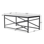 Table basse d'extérieur Cozywor pour patio, table rectangulaire en métal pour terrasse, véranda ou piscine, résistante aux intempéries