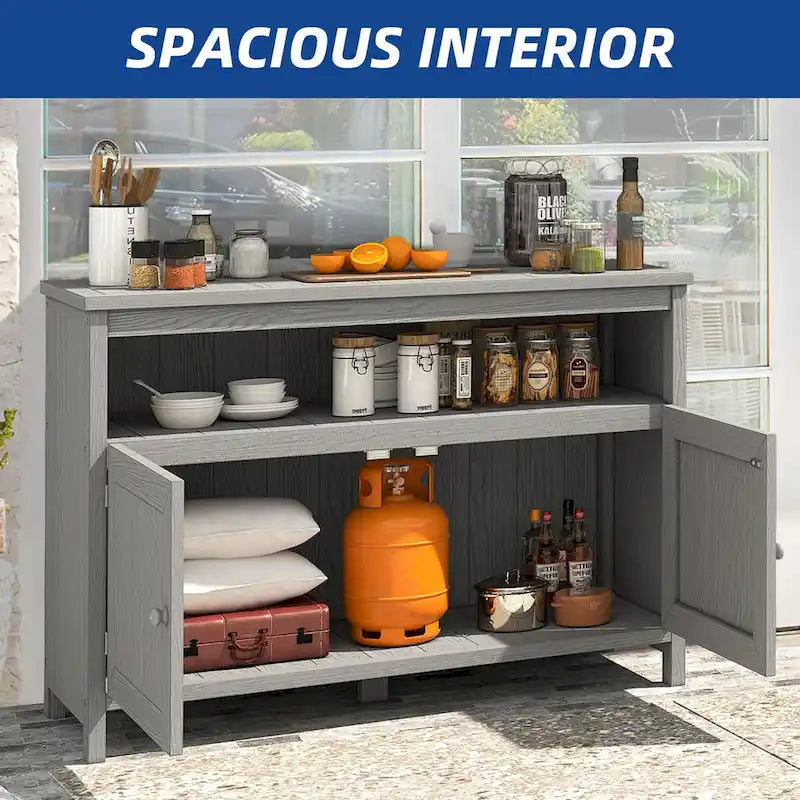 Moasis 44 Table console d'extérieur avec armoire de rangement et étagères