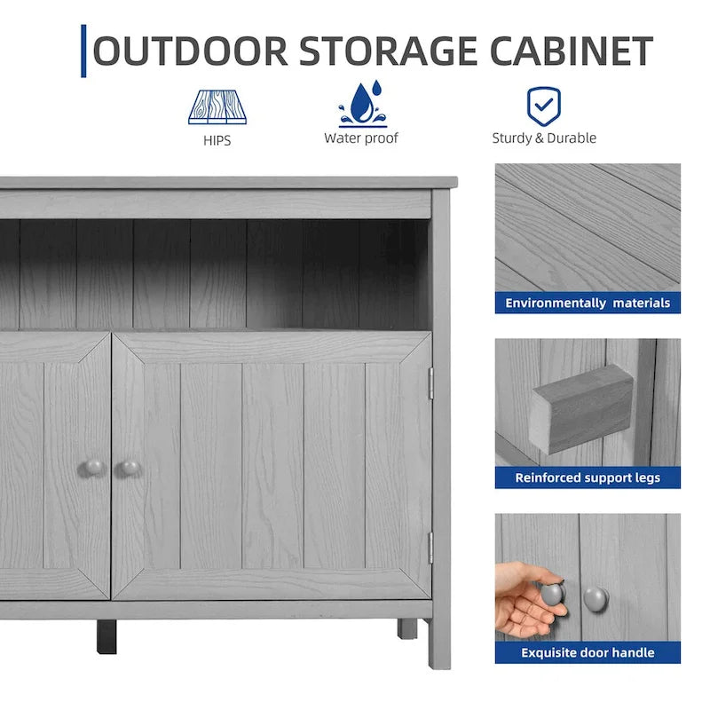 Moasis 44 Table console d'extérieur avec armoire de rangement et étagères
