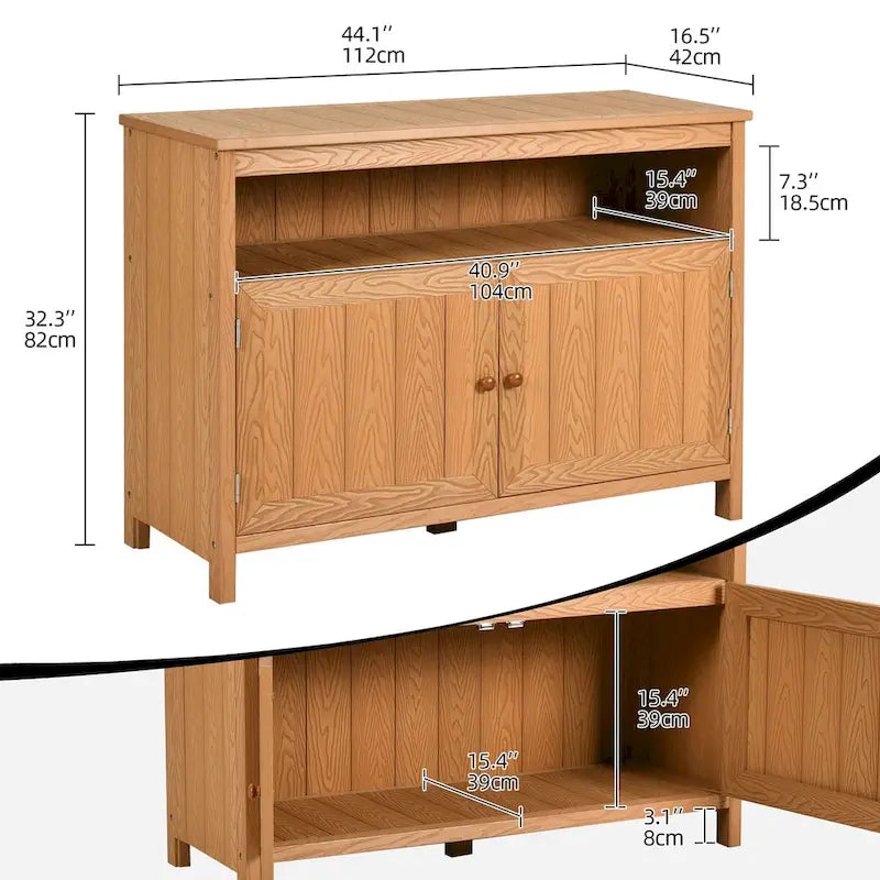 Moasis 44 Table console d'extérieur avec armoire de rangement et étagères
