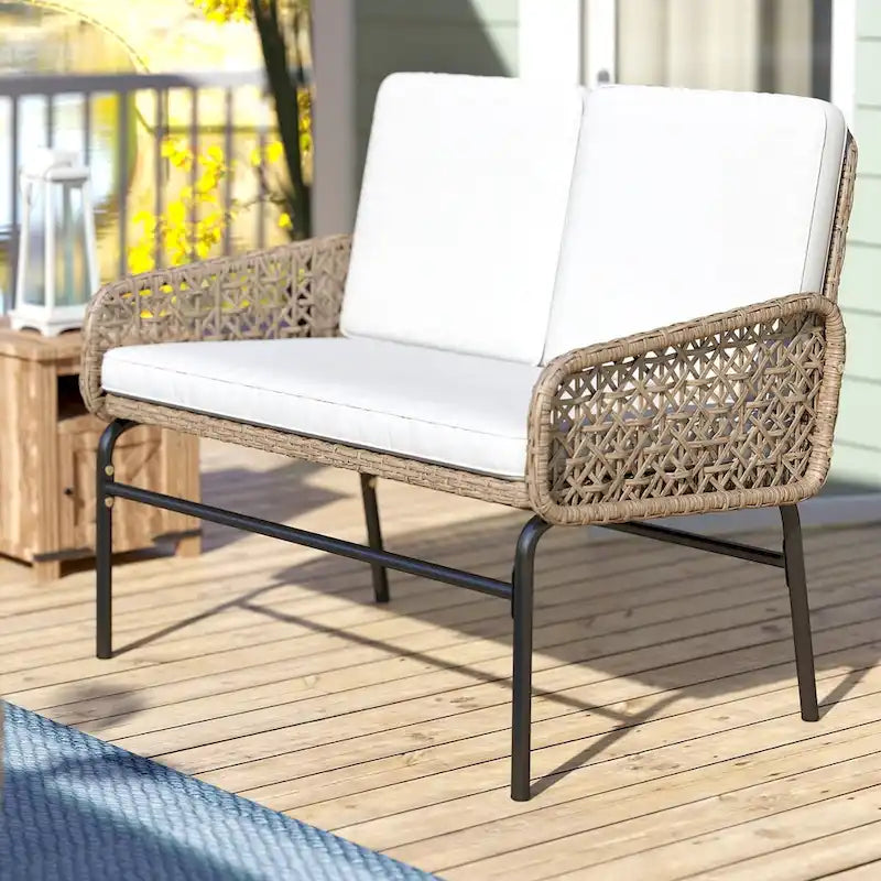 40 Patio Loveseat Wicker Outdoor Furniture - 23.6D x 39.4W x 33.1H
