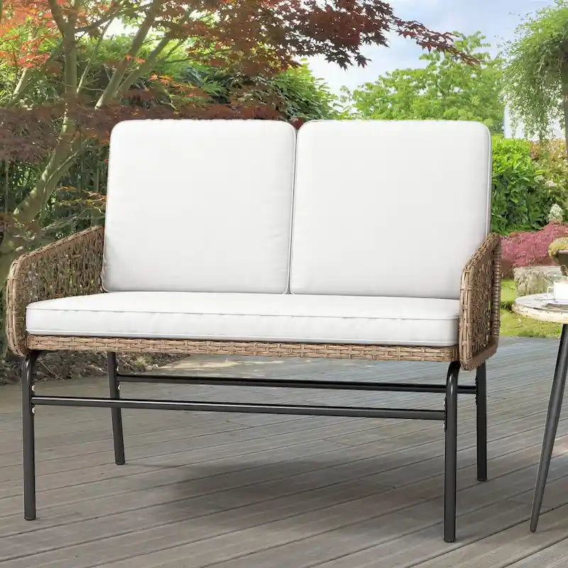 Causeuse de patio en osier pour l'extérieur – 59,9P x 100,1l x 84,1H