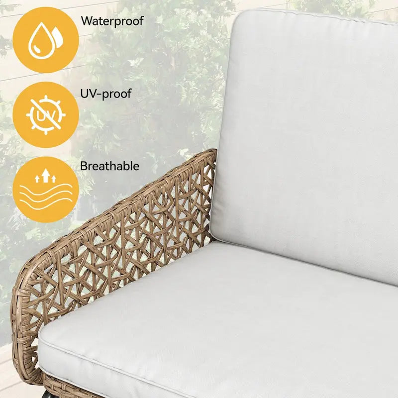 Causeuse de patio en osier pour l'extérieur – 59,9P x 100,1l x 84,1H