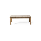 Table basse d'extérieur en bois d'acacia, marron clair, 14 H x 23,5 L x 39,5 P