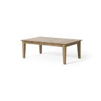 Table basse d'extérieur en bois d'acacia, marron clair, 14 H x 23,5 L x 39,5 P