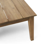 Table basse d'extérieur en bois d'acacia, marron clair, 14 H x 23,5 L x 39,5 P