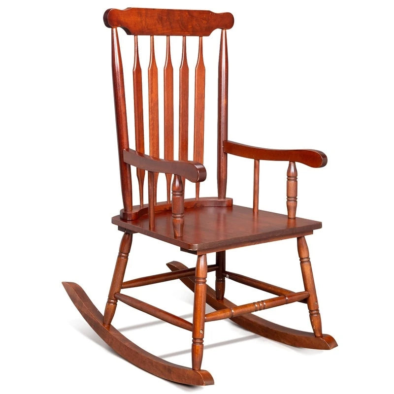 Solid Wood Patio Rocking Chair - 22.8 x 34.3 x 44.1 inch