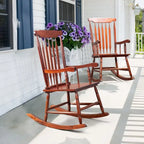 Fauteuil à bascule de patio en bois massif - 22,8 x 34,3 x 44,1 pouces