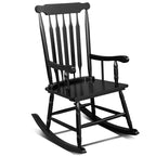 Fauteuil à bascule de patio en bois massif - 22,8 x 34,3 x 44,1 pouces