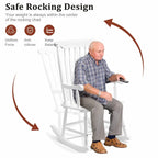 Fauteuil à bascule de patio en bois massif - 22,8 x 34,3 x 44,1 pouces