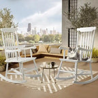 Fauteuil à bascule de patio en bois massif - 22,8 x 34,3 x 44,1 pouces