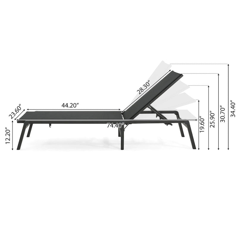 Chaises longues pliantes d'extérieur en aluminium Savant (lot de 2) par Christopher Knight Home