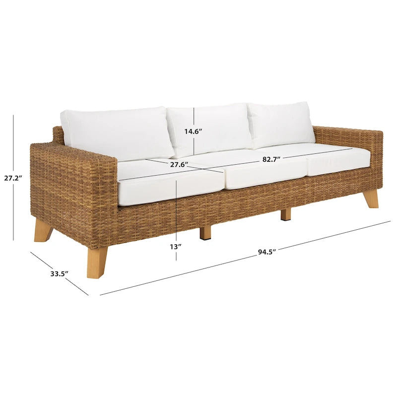 Canapé de patio en osier Safavieh Couture Margarita - 95 larg. x 34 prof. x 27 haut.