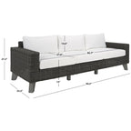 Canapé de patio en osier Safavieh Couture Margarita - 95 larg. x 34 prof. x 27 haut.