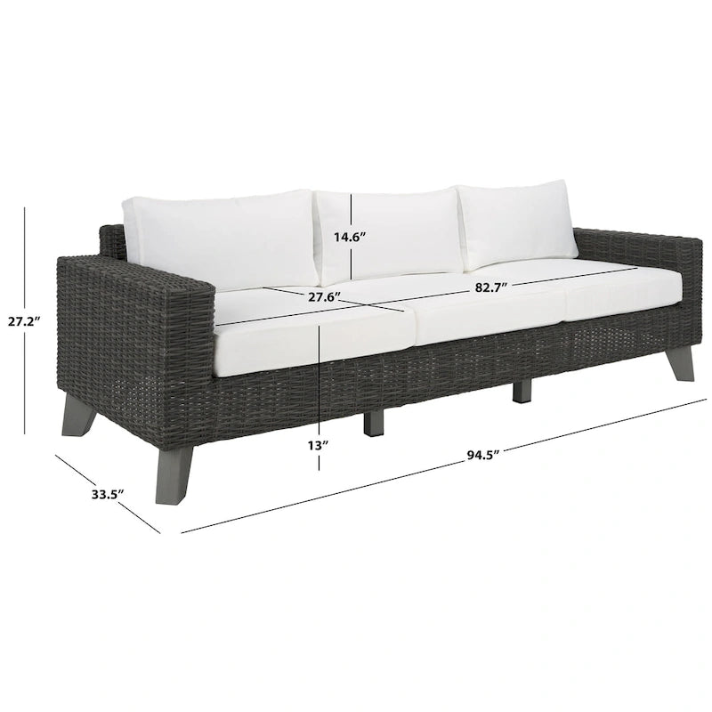 Canapé de patio en osier Safavieh Couture Margarita - 95 larg. x 34 prof. x 27 haut.