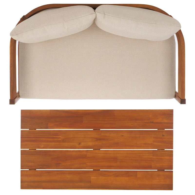 Banc de jardin avec table SAFAVIEH Theo. - 52Lx30Px25H