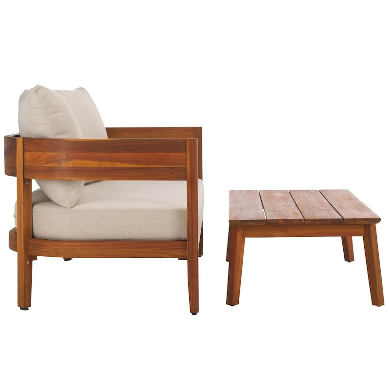 Banc de jardin avec table SAFAVIEH Theo. - 52Lx30Px25H
