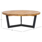 SAFAVIEH Outdoor Living Table Basse Ronde Leo 3 Pieds - 39Lx39Px15H