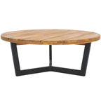 SAFAVIEH Outdoor Living Table Basse Ronde Leo 3 Pieds - 39Lx39Px15H