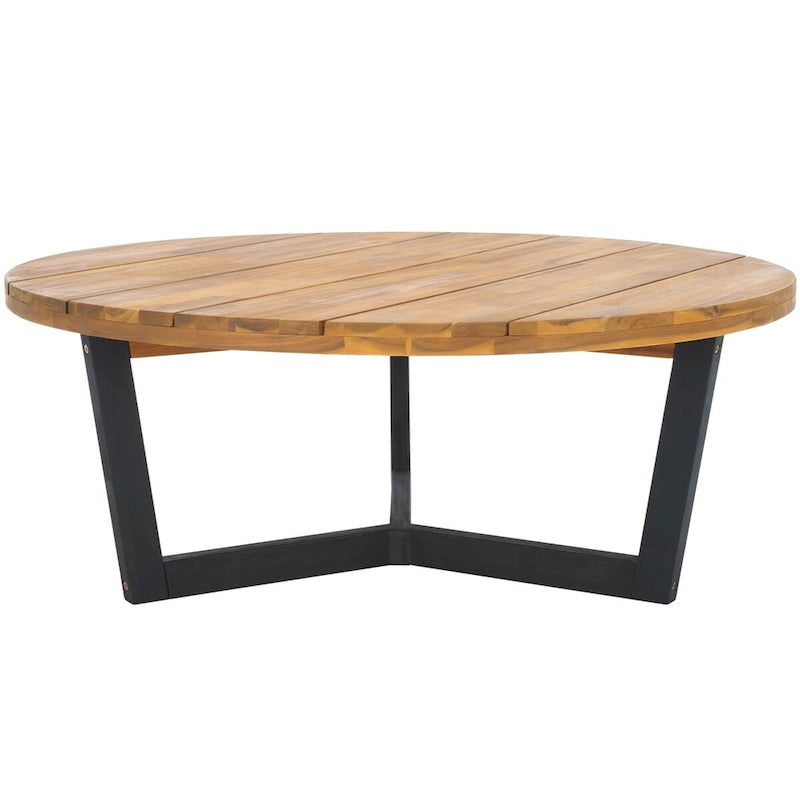 SAFAVIEH Outdoor Living Table Basse Ronde Leo 3 Pieds - 39Lx39Px15H