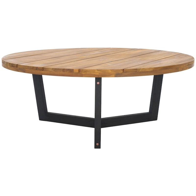 SAFAVIEH Outdoor Living Table Basse Ronde Leo 3 Pieds - 39Lx39Px15H
