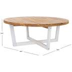 SAFAVIEH Outdoor Living Leo Table Basse Ronde 4 Pieds - 39Lx39Px15H