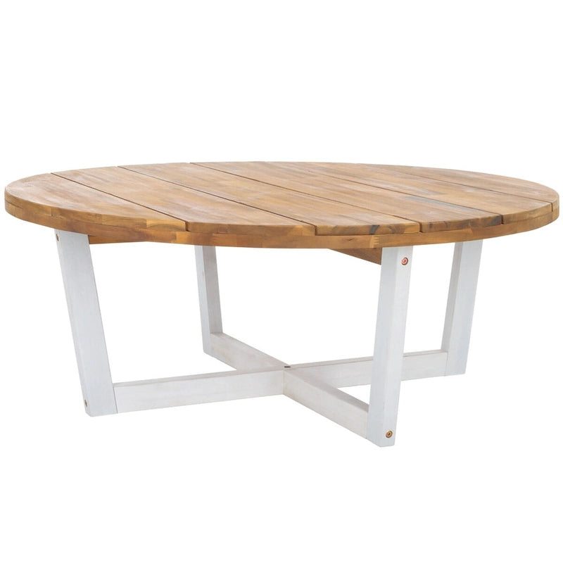 SAFAVIEH Outdoor Living Leo Table Basse Ronde 4 Pieds - 39Lx39Px15H