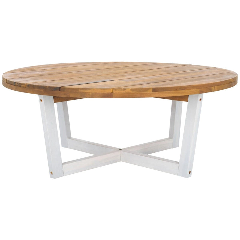 SAFAVIEH Outdoor Living Leo Table Basse Ronde 4 Pieds - 39Lx39Px15H