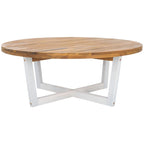 SAFAVIEH Outdoor Living Leo Table Basse Ronde 4 Pieds - 39Lx39Px15H