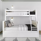 Lit superposé Max & Lily une place au-dessus d'un lit double avec lit gigogne, lits superposés pour enfants en bois massif de style scandinave