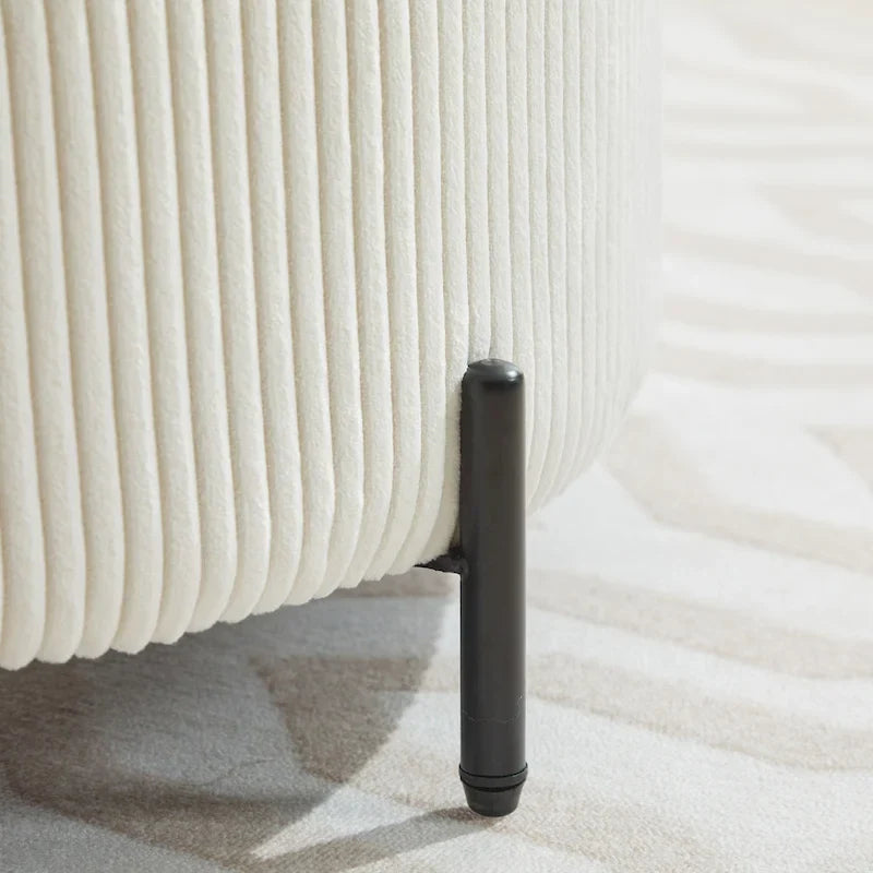 Fauteuil d'appoint pivotant rembourré 42,3 W avec 4 oreillers et pouf de rangement demi-lune