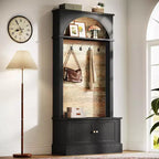 Lantine 70.86 Meuble d'entrée avec banc, rangement d'entrée 4-en-1 : porte-manteau, étagère à chaussures, banc de vestiaire pour couloir