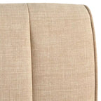 Lifestorey Ensemble de salle à manger 4 pièces Kerrington avec banquette à dossier cannelé Noyer/Crème : Tissu aspect lin, Table sur pied central