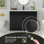 Meuble-lavabo de salle de bain Wavy Line 30/36/48 avec évier et robinet
