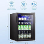 Mini-réfrigérateur - Réfrigérateur à boissons 100 canettes, cave à vin, porte vitrée transparente, petit réfrigérateur à boissons avec écran tactile - 73,6 litres
