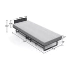 Lit pliant avec matelas, Lits d'appoint portables avec 4 roulettes, Matelas en mousse et cadre en métal, Lit pliant compact de taille berceau