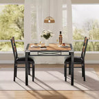 Ensemble table à manger pour 4 personnes, avec 4 chaises rembourrées, ensemble de 5 pièces de table de cuisine en bois avec protecteur de coin pour cuisine, appartement, petit espace.