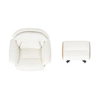 Jovan 31.5 Fauteuil inclinable en cuir véritable avec ottoman