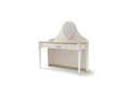 Coiffeuse en cuir blanc avec miroir pour chambres élégantes