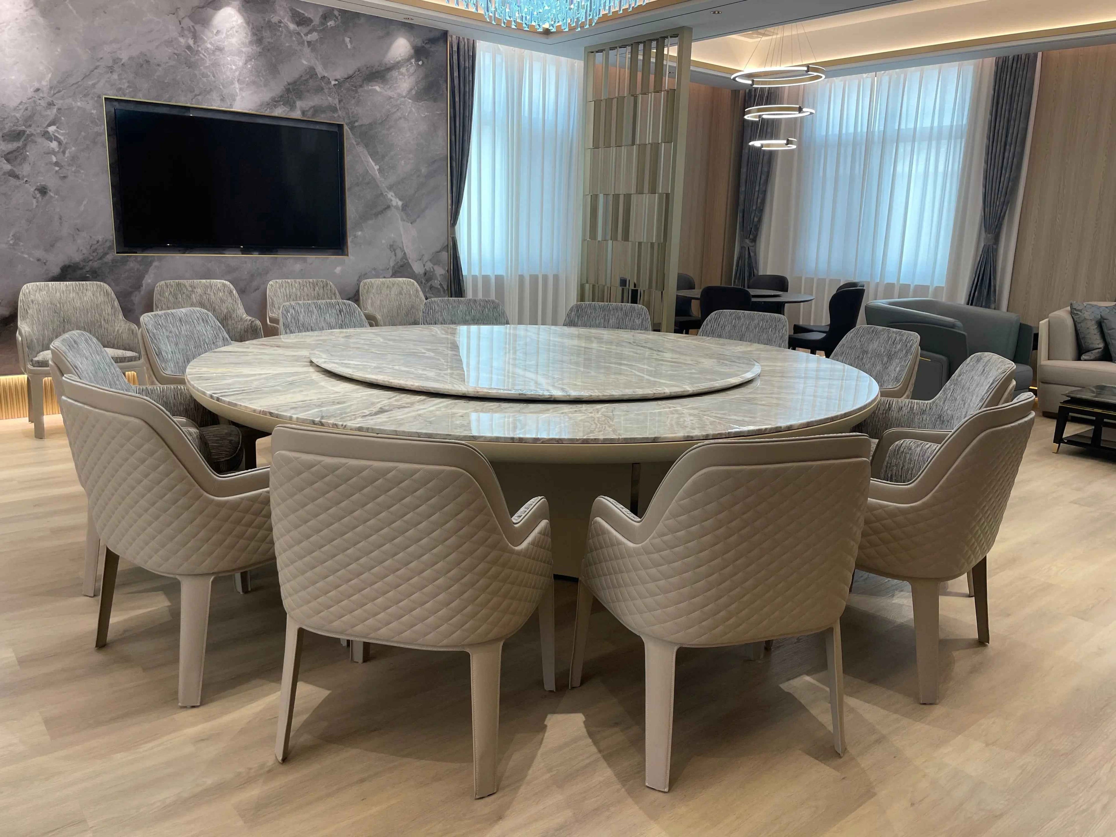 Table à manger ronde classique de luxe léger