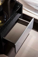 Table de chevet noire contemporaine pour chambres modernes