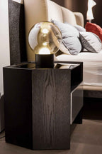 Table de chevet noire contemporaine pour chambres modernes