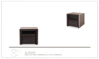 Table de chevet contemporaine en cuir avec tiroir et étagère ouverte