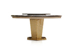 Table de salle à manger ronde et luxueuse en marbre au design moderne