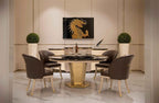 Table de salle à manger ronde et luxueuse en marbre au design moderne