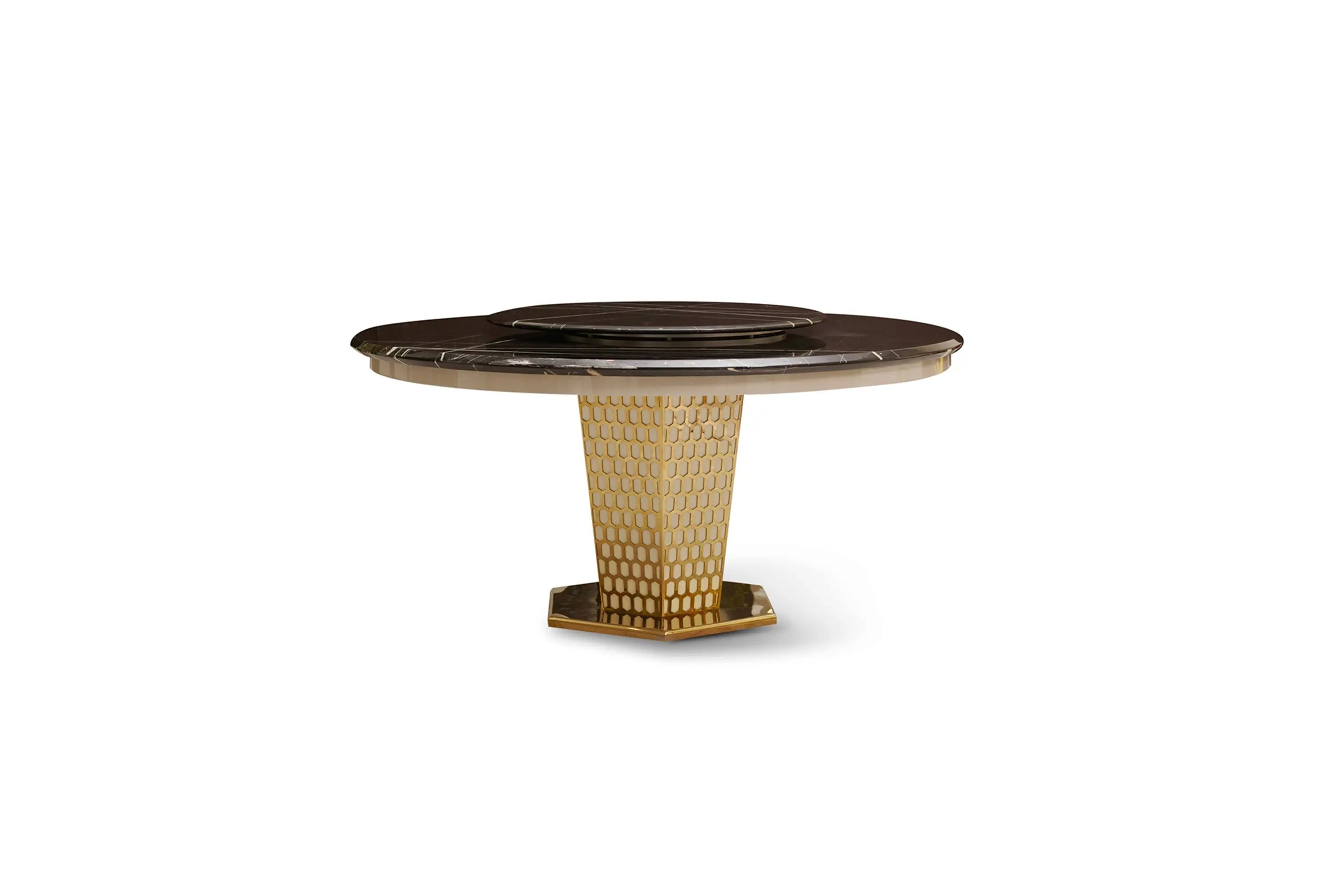 Table de salle à manger ronde et luxueuse en marbre au design moderne