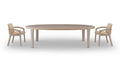 Table à manger ovale en placage de bois massif de style britannique haut de gamme