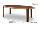 Table à manger ovale en placage de bois massif de style britannique haut de gamme