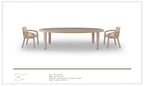 Table à manger ovale en placage de bois massif de style britannique haut de gamme