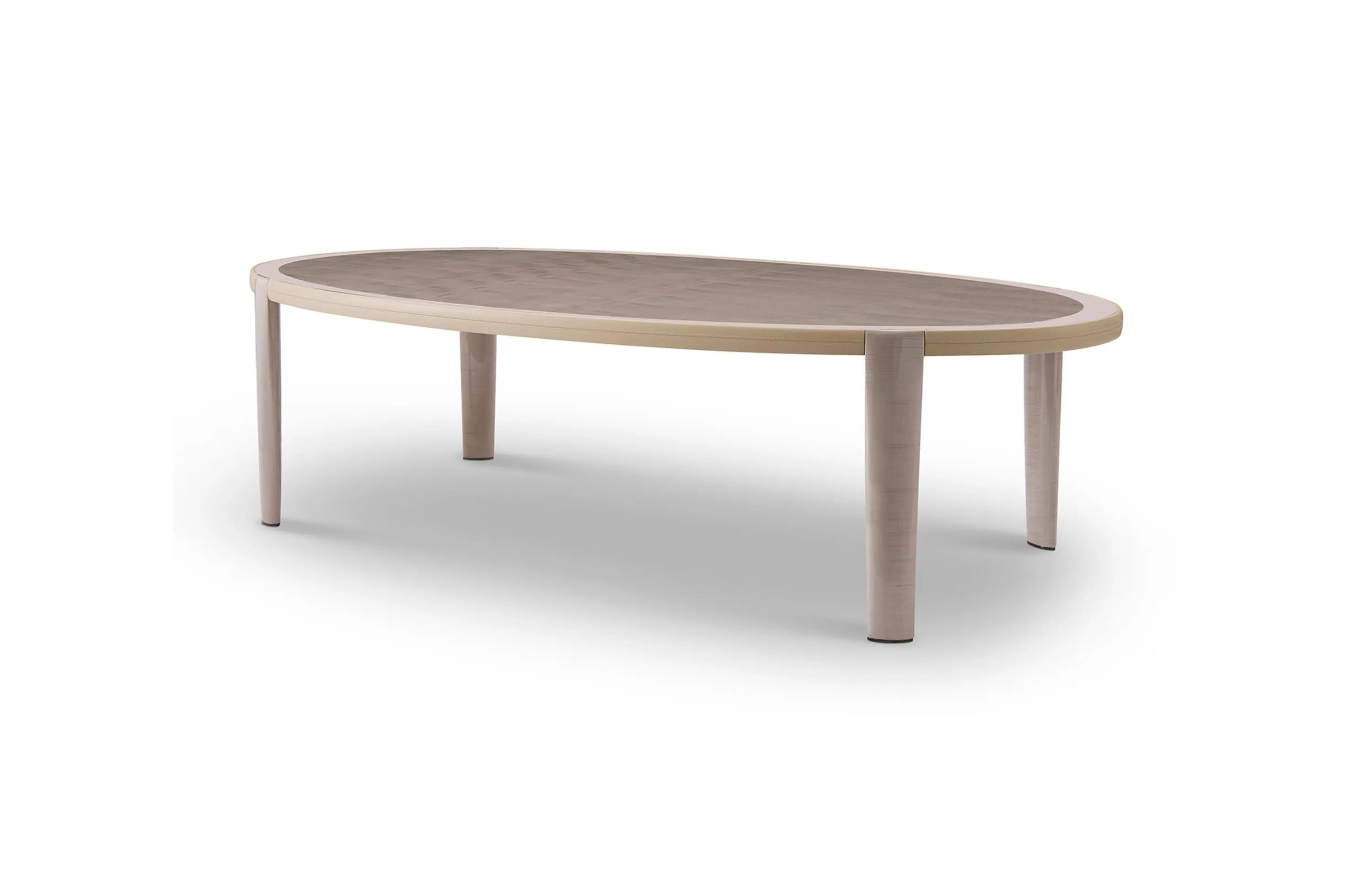 Table à manger ovale en placage de bois massif de style britannique haut de gamme